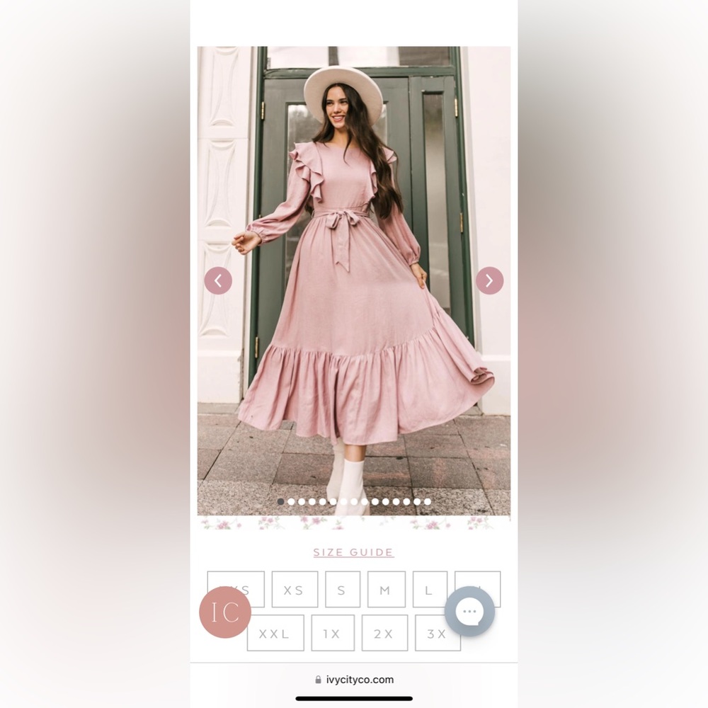 Ivy City Co Pink Ruffle Dress